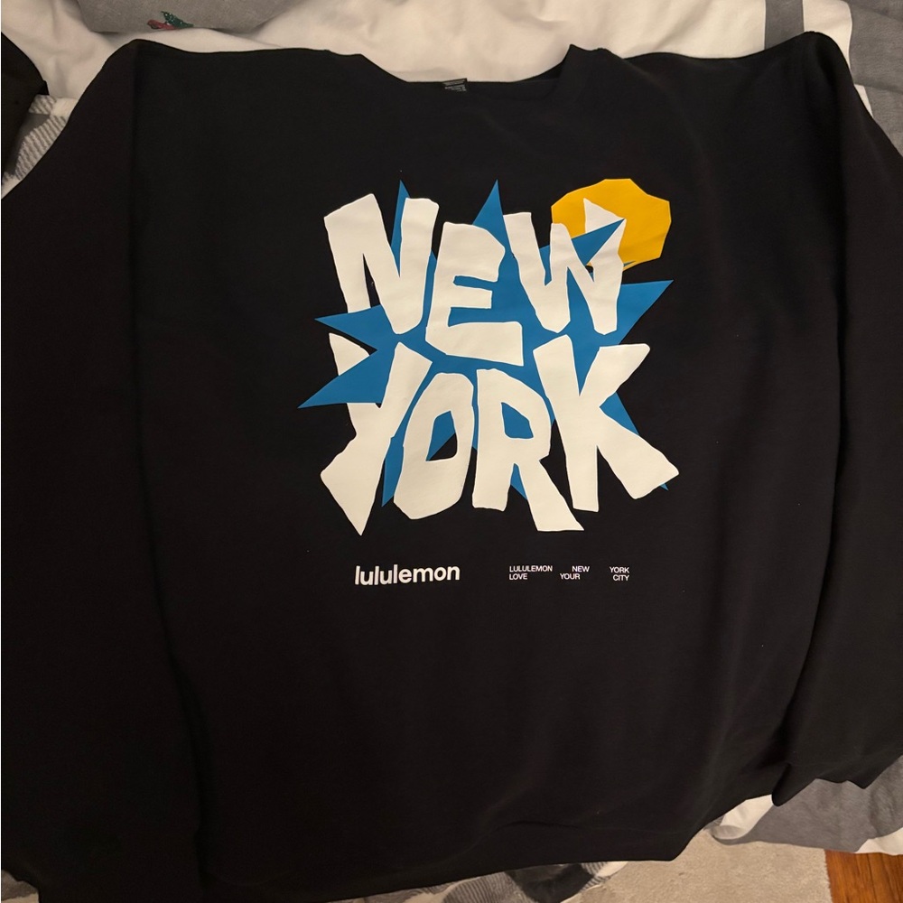 lululemon athletica Black New York Graphic Crewneck Sweater